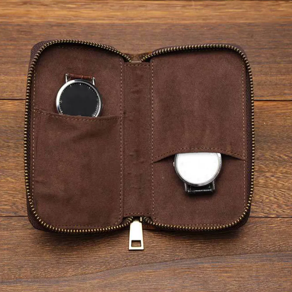 

Watch Storage Bag Travel Case Organizer Durable Compact Portable Mens Wrist Band Holder Smooth Zipper Movement Long Use