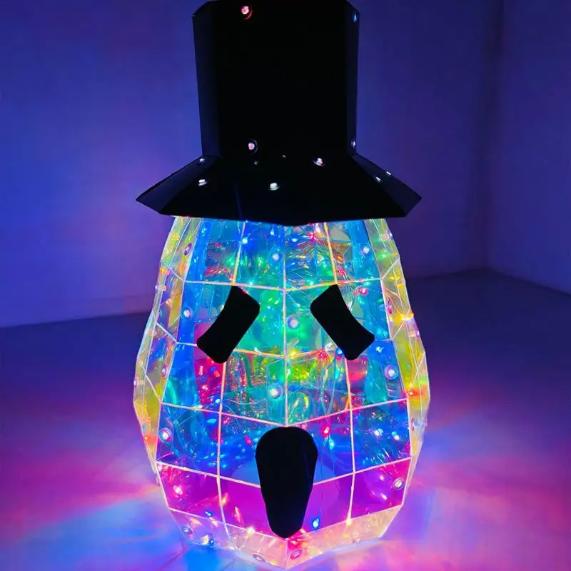 Prismatic Iridescent Pumpkin Iridescent Pumpkin For Decorating Halloween Atmosphere Props Scary Prismatic Pumpkin LED Lights