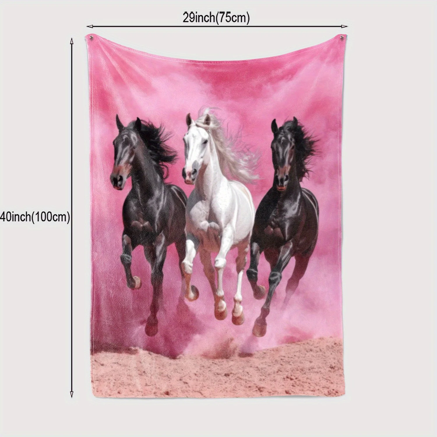 Luxurious Horse Print Flannel Throw Blanket - Ideal Gift for African Girls, Granddaughters, Daughters | Versatile for Home Decor