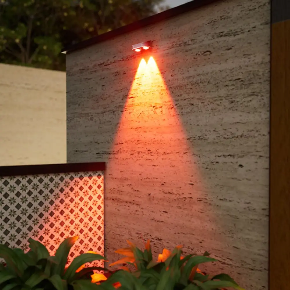 Waterproof Solar Wall Light Energy-Saving Gradient Glow RGB Wall Light High-Efficiency Solar Panel Wall-Mounted
