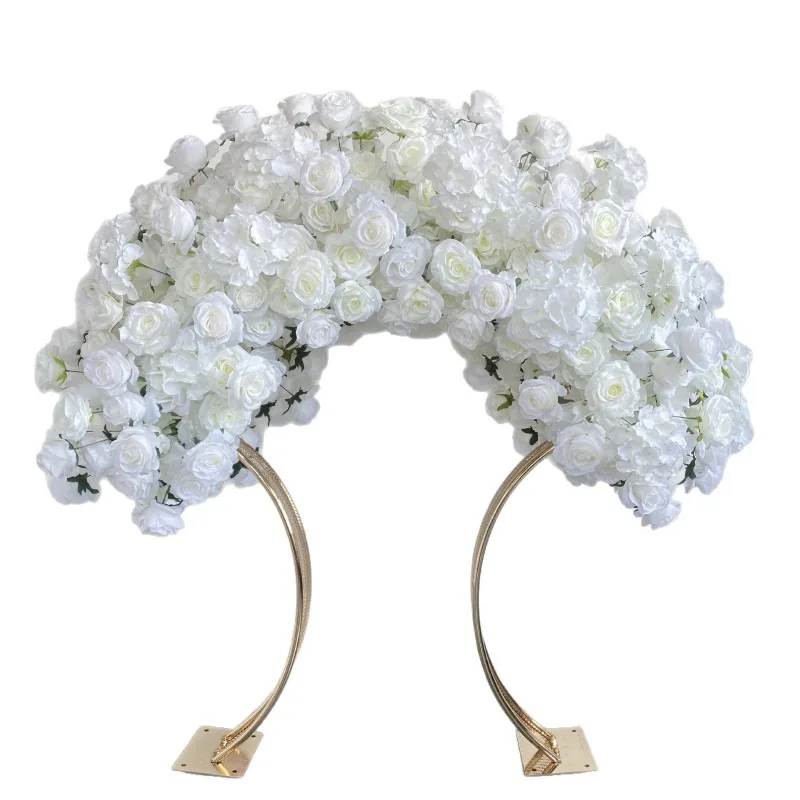 Decoraciones para bodas, decoraciones para mesas de comedor, arreglos de rosas, tiras florales, decoraciones de noria, arte floral en blanco.