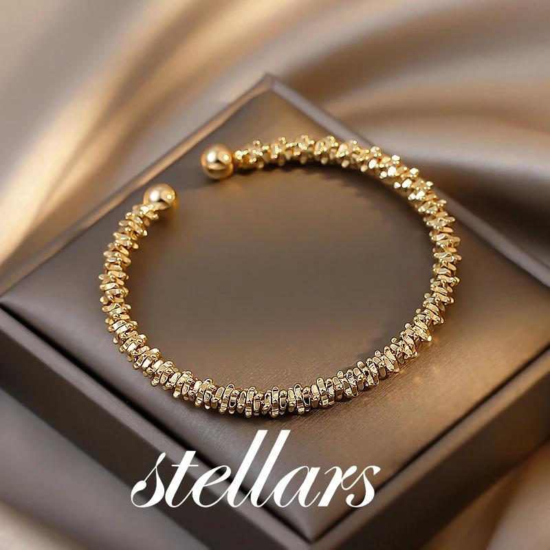 

Gold Color Vintage Twisted Open Bracelet Irregular Creative Minimalist Style Women's Jewelry Fashion Accessory