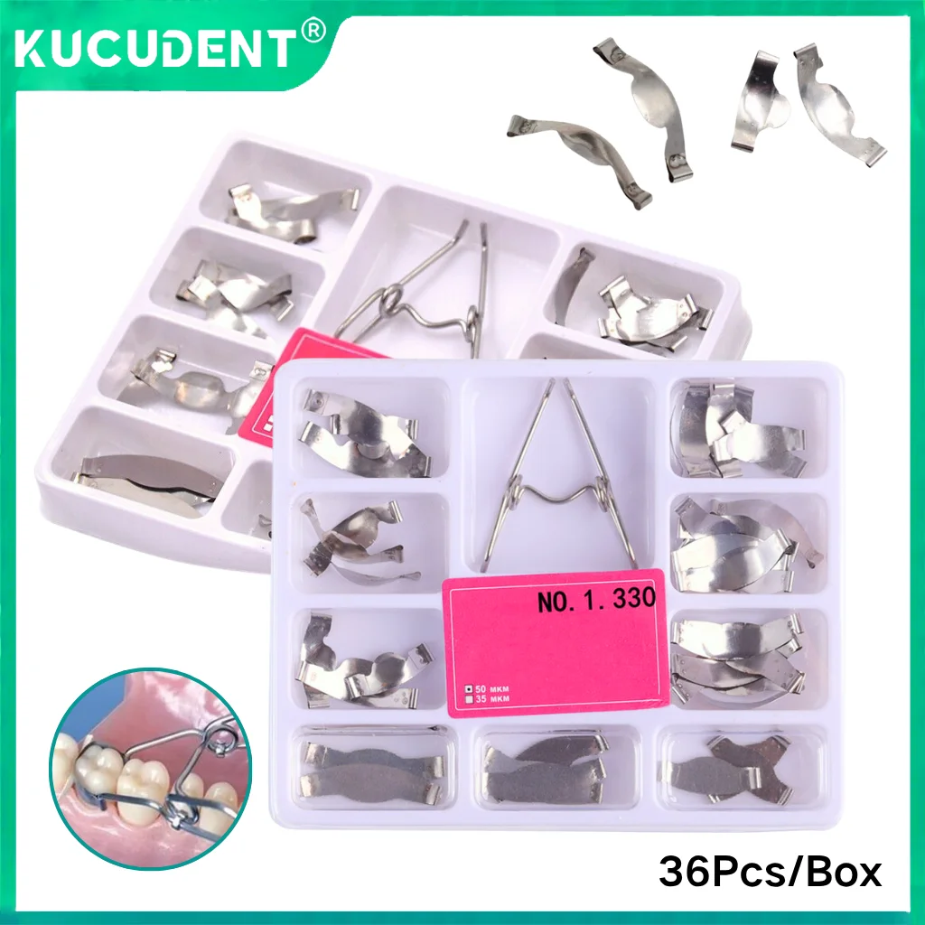

1Box Dental Sectional Matrix Kit Contoured Metal Matrices with Spring Clip Separating Ring Autoclavable for Resin Clamping Tool