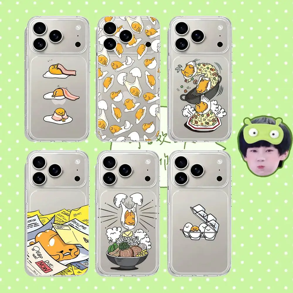 

Cute G-Gudetamas Phone Case For IPhone 17 16 15 14 Plus 13 12 11 Pro Max Phone Back Cover Transparent Shockproof Cover