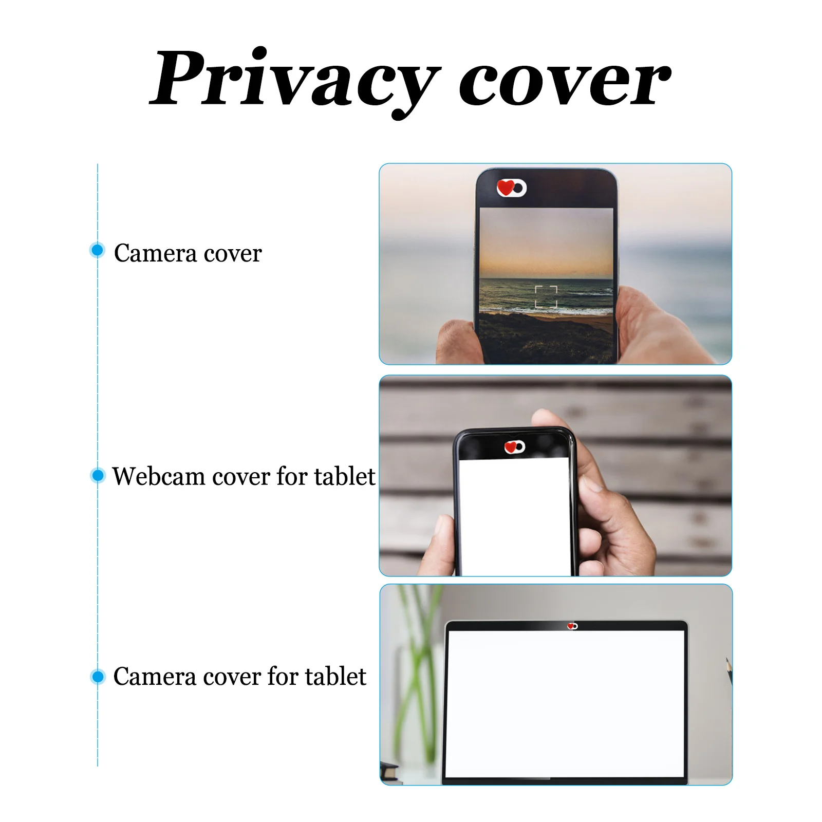

2 pcs Heart Shape Tablet Pc Pc Web Laptop Tablet Web Camera Cover For Laptop Camera Cover For Desktop