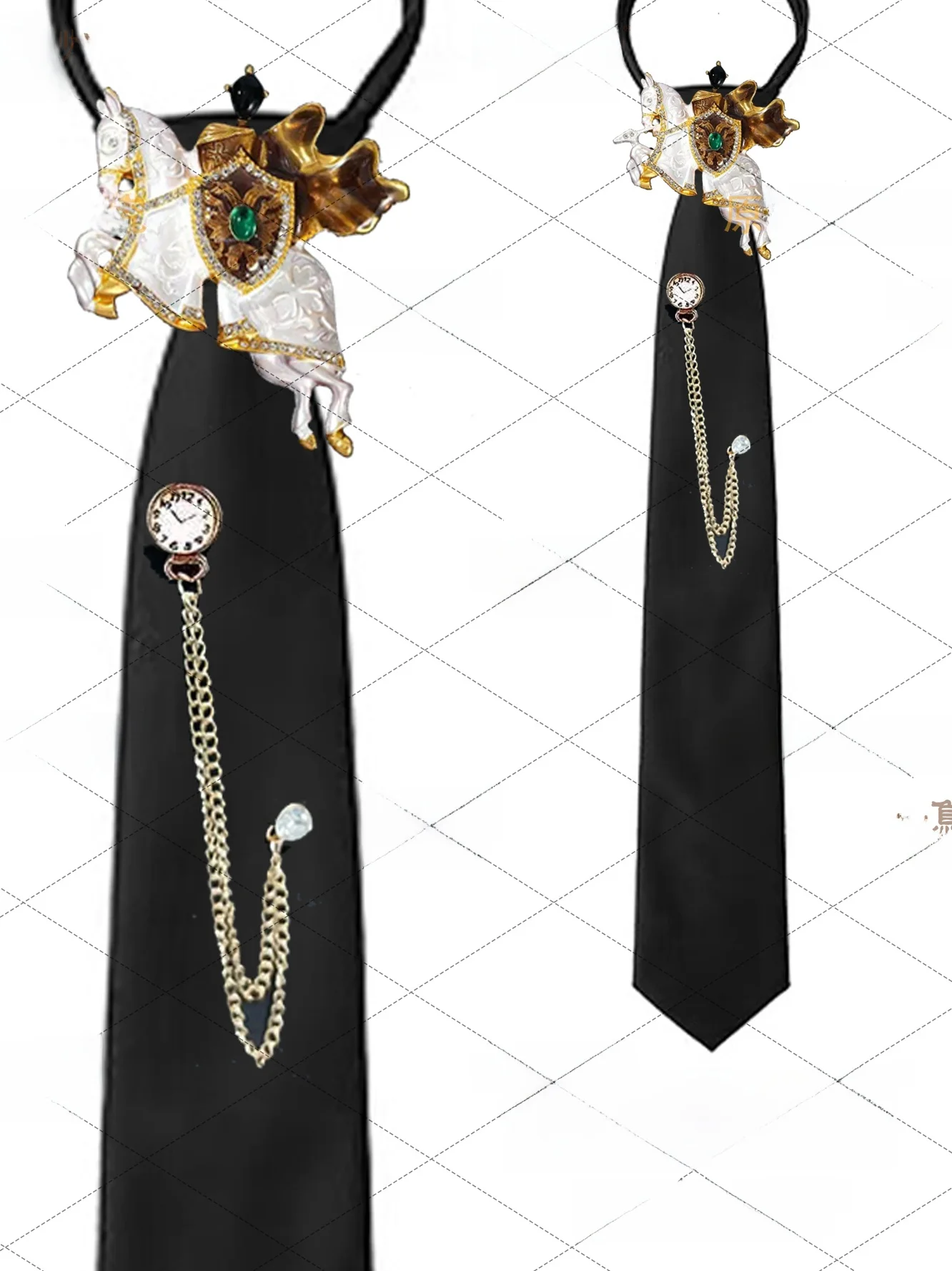 original-chariot-year-tie-cool-chain-bow-tie-personali-suit-accory-casual-sle-embellied-with-embedded-crt