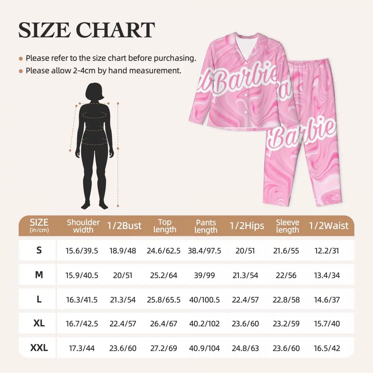 Barbie Women's Pajamas Sets Woman 2 Pieces Pajamas Female Couples Loungewear Suit Home Clothes image 6