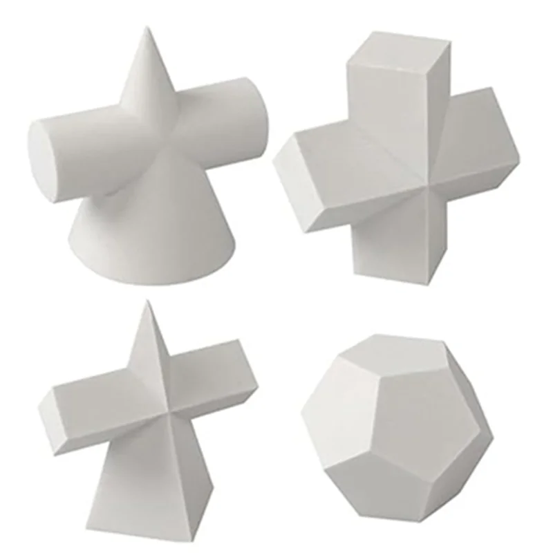 A91P 10Pcs 3D Geometry Sketch Drawing Model Gypsum Geometry Mold Sketch Mold For Shadow Drawing 2Inch Mini Mold