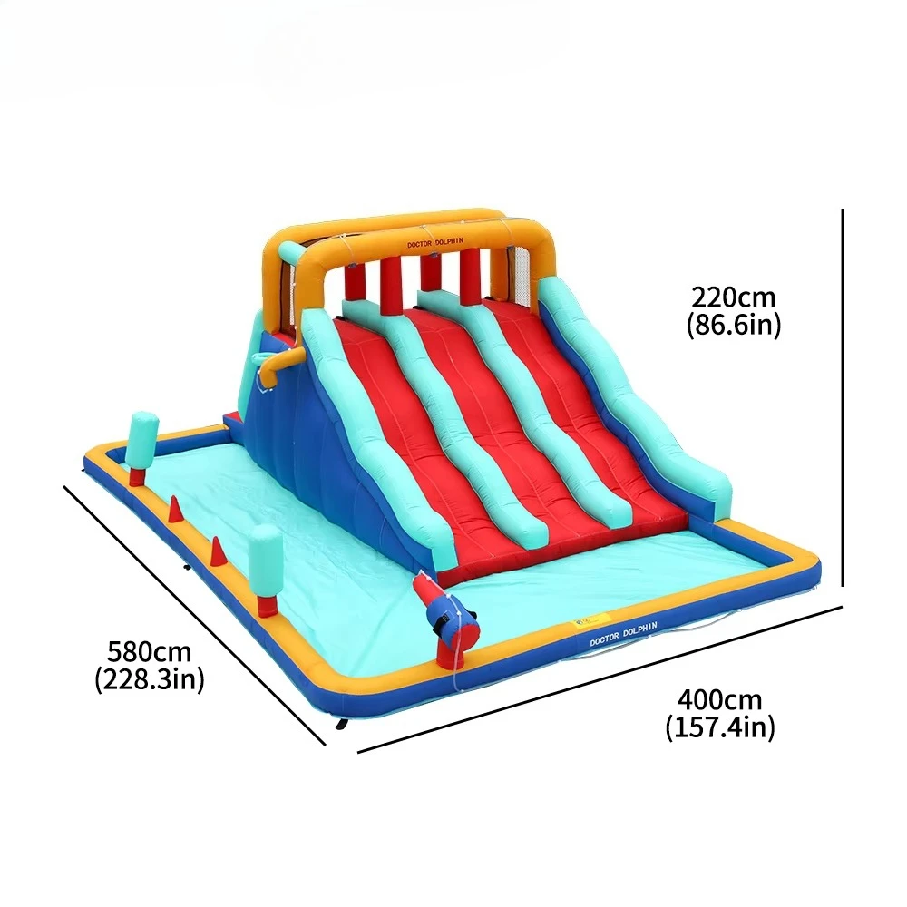 Outdoor Inflatable Bouncy Castle with Slide Kids Playground Jumpers Bouncer Combo Inflatable Bounce House with Slide