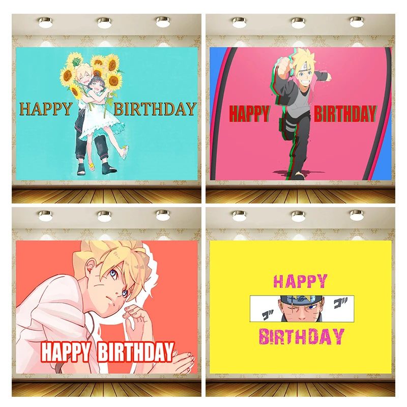 BORUTO Backdrop Boy Birthday Party Supplies Banner room Decoration Background Photography