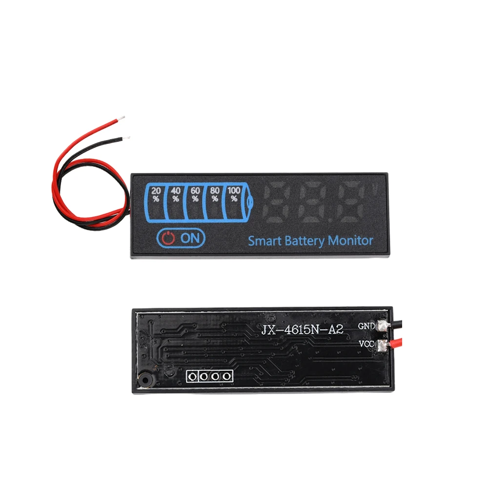 DC 7-55V LED Digital Bateria Capacidade Indicador Voltímetro 12V/24V/36V/48V Power Display Painel Voltagem Tester para Motocicleta Carro