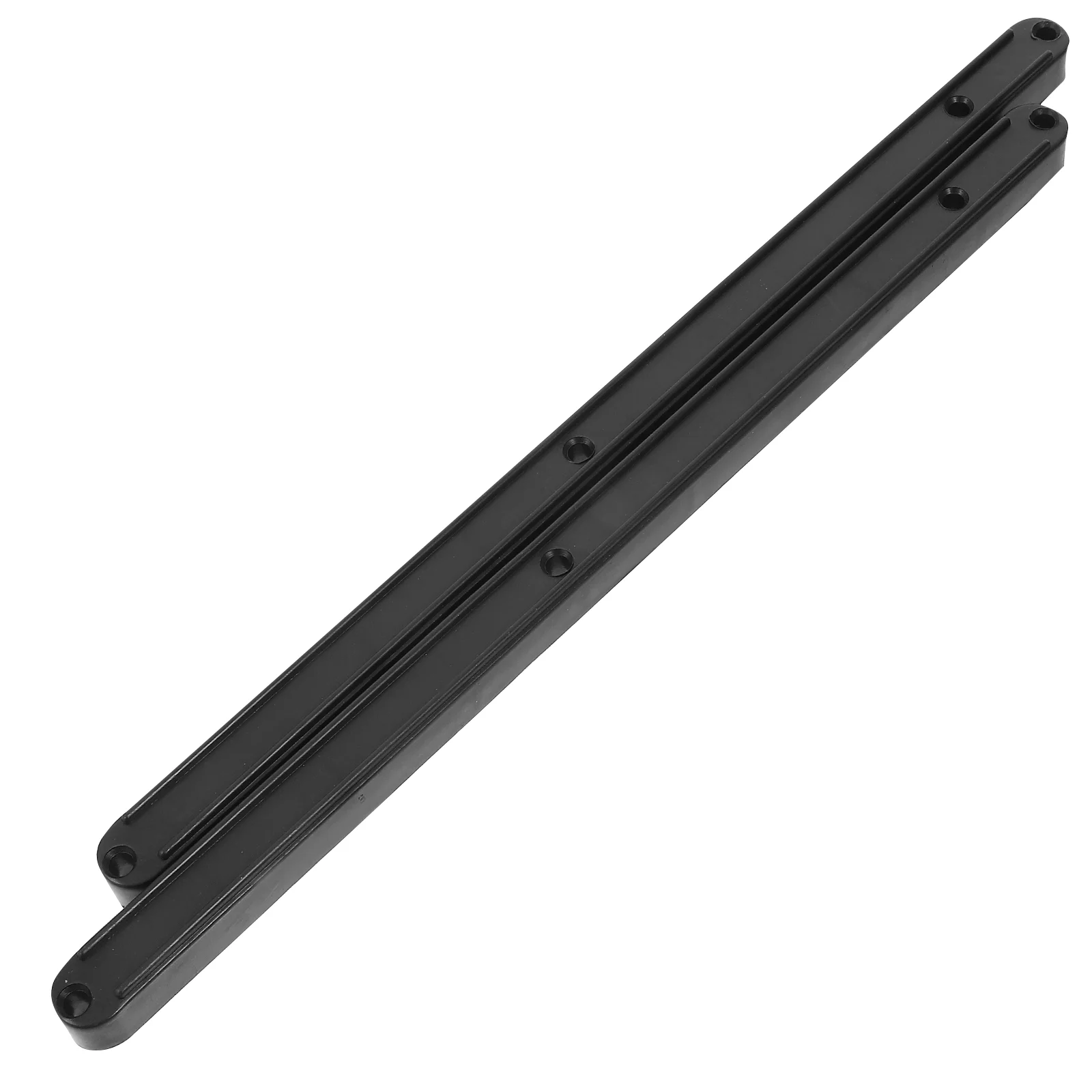 2 Pcs Rv Parts Drawer Slides Kitchen No Punching Glides Furniture Guide Black Rail