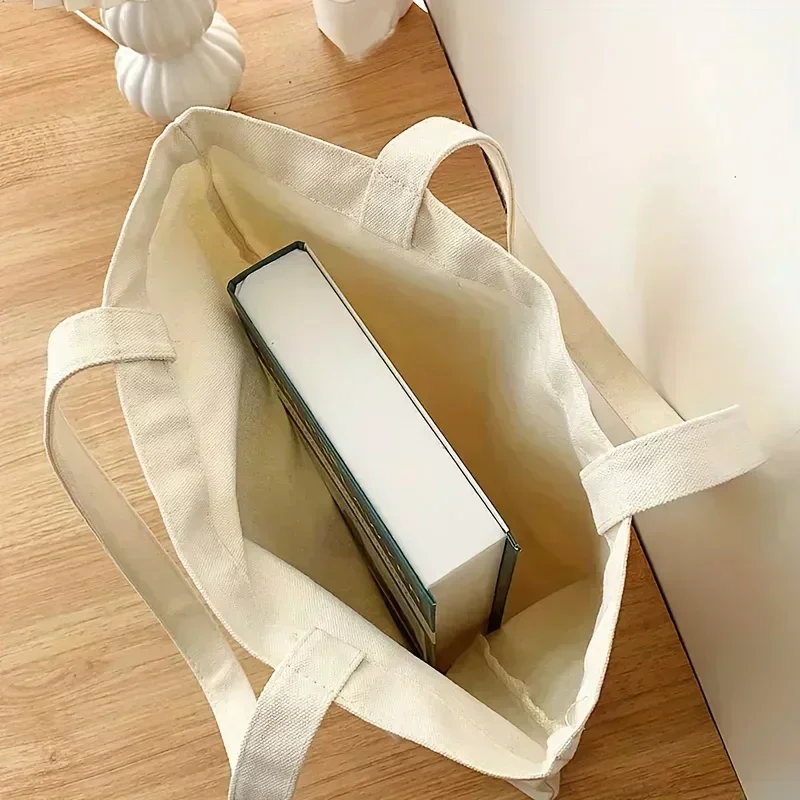 PW1  Vintage The Reader Pattern Canvas Shoulder Bag, Lightweight  Sun  Shopper  Versatile Storage Bag