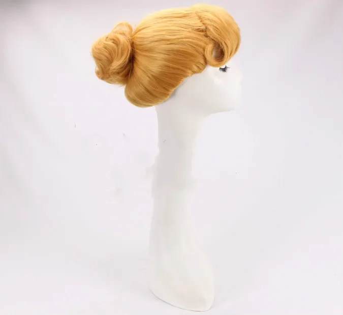 Peruca Cinderela Princesa Cosplay, Perucas Amarelas, Interpretação, Cabelo Clássico, Estilo Updo, Festa à fantasia de Halloween