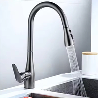 Stainless Steel Kitchen Sink Faucet 360° Rotating Hot And Cold Mixed Water Sprayer Faucet Pull-out Extendable Kitchen Tap