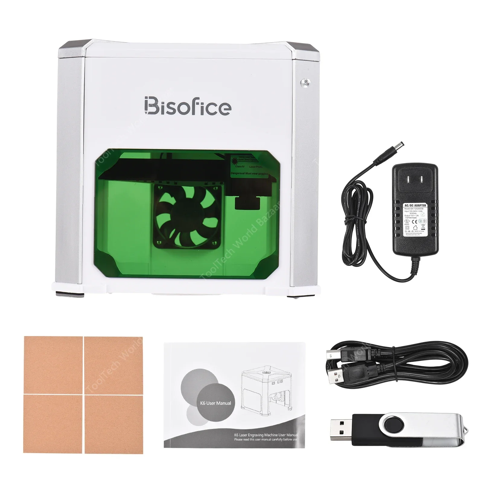 Bisofice K6 Laser Engraver Logo Marker Machine for Household Woodwork Marking Machine Support Wireless BT Mobile App Control