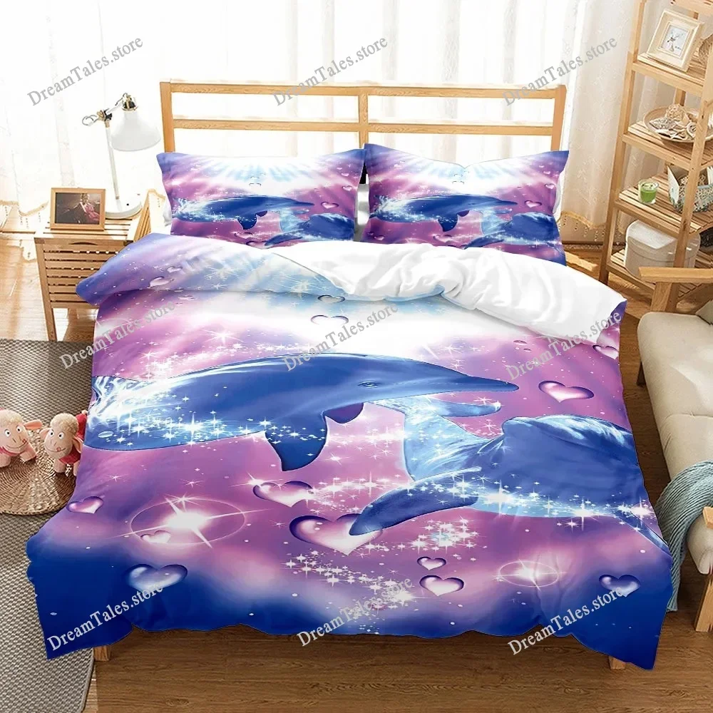 3d Bedding Set Sunset Gaming Dolphins Single Twin Double Queen King Cal King Size Bed Linen Set Home Textileextile Luxury Gift 3