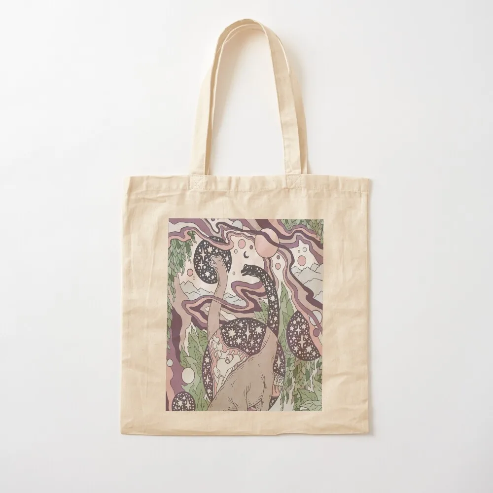 Jurassic Portal Purple Haze Palette Dinosaur Science Fiction Art Tote Bag Women's bag personalized tote bag