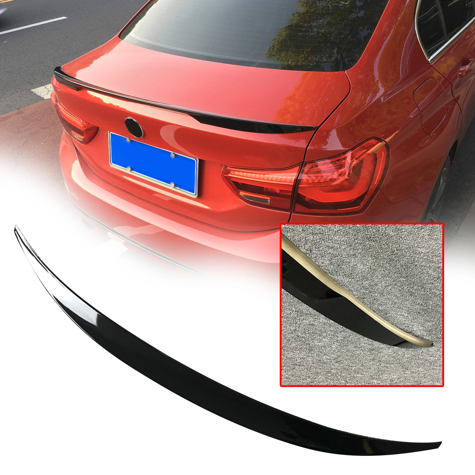 

Car Rear Spoiler Tail Wing Extension Body Kit Rear Trunk Lip Trim For BMW 1 Series F52 2017-2020 Sedan