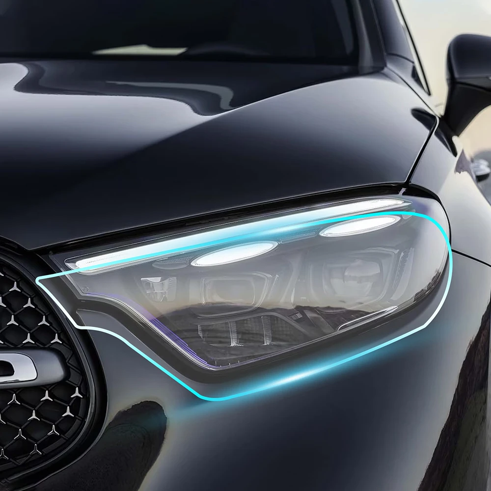 

Защитная пленка для фар из ТПУ для Mercedes-Benz GLC X254 Luxury X254 Base 2023 2024, прозрачный бюстгальтер PPF, набор аксессуаров для переводки