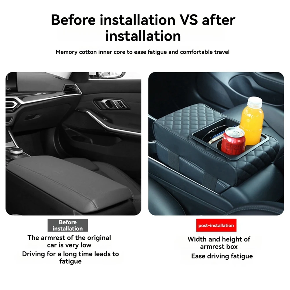 

Excellent-Car Center Console Cover Memory Foam Car Armrest Cushion Rest Covering Car Middle Console Covers