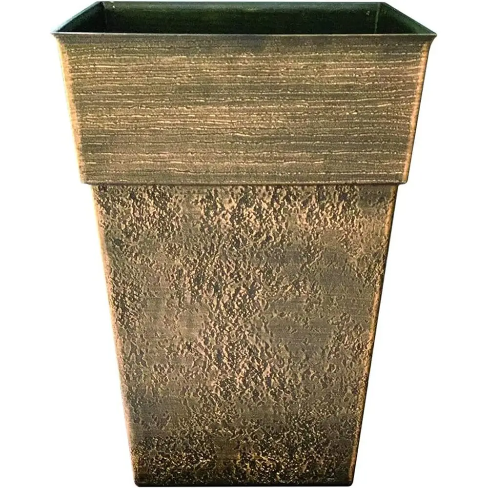

Квадратный кашпо высотой 22 дюйма – декоративное горшок для растений для использования в помещении и на улице, для веранды, террасы, патио и дома, цвет бронза