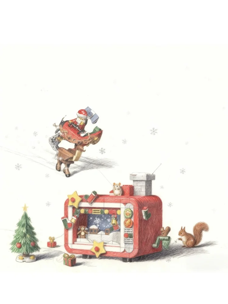 

Deke 711 Christmas Train Building Blocks TV decoration Children's Puzzle Assembly Birthday Gifts for Boys and girls