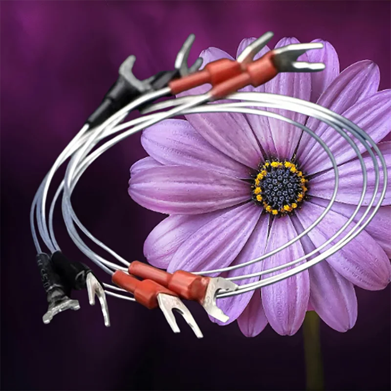 

Hi-End Pure Sterling Silver 20AWG Spade Jumper Links for Bi-Wire Speaker Terminals​