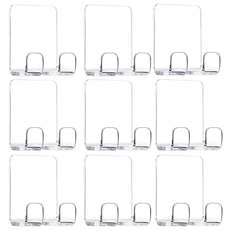 9 Pieces Acrylic Self Adhesive Razors Holder Hooks Shower Hook For Bathroom Kitchen Organizer Razors Plug Towel (Clear)