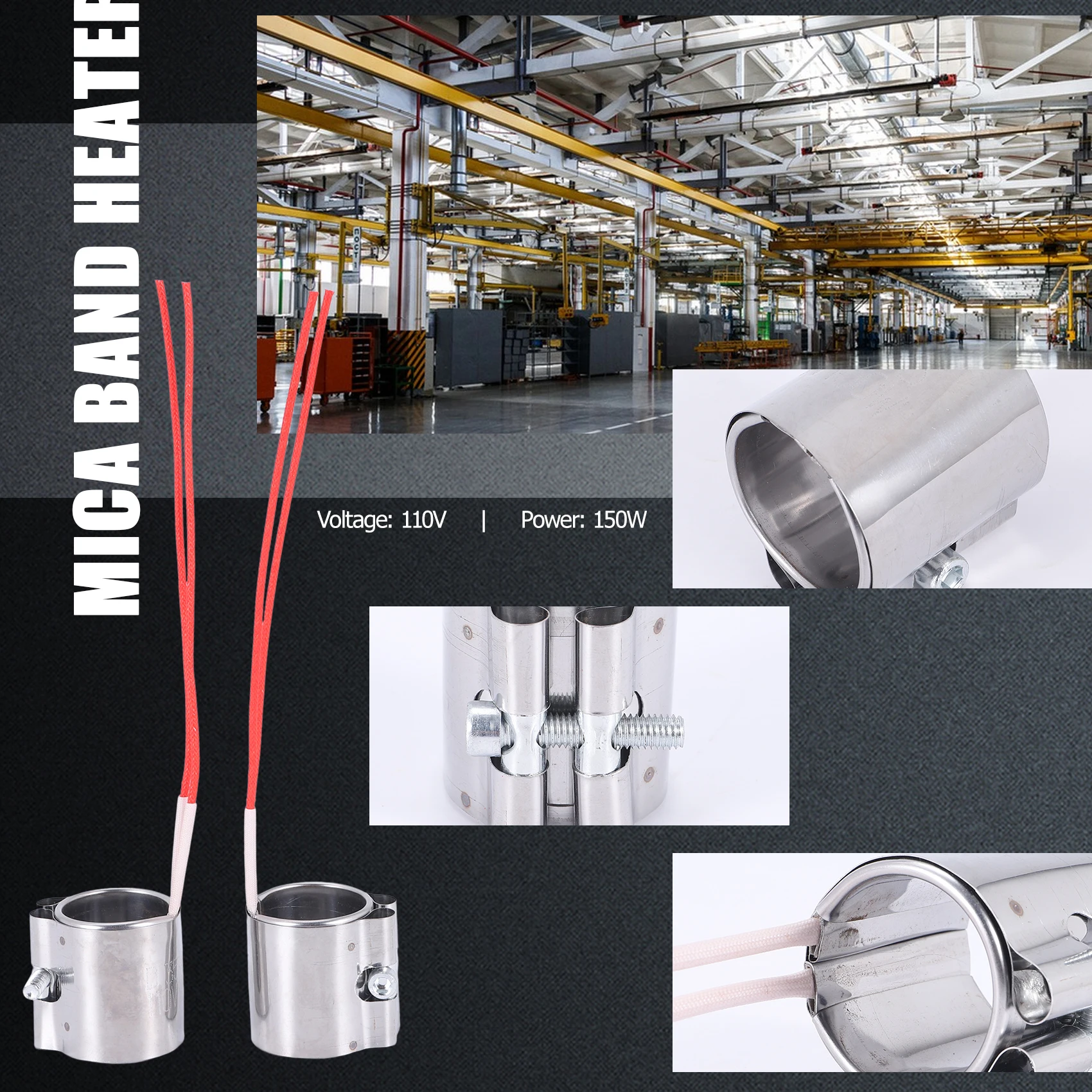 2 قطعة/الوحدة الميكا الفرقة سخان 35X45 مللي متر 110 فولت 150 واط الفولاذ المقاوم للصدأ عناصر التدفئة لآلة حقن البلاستيك
