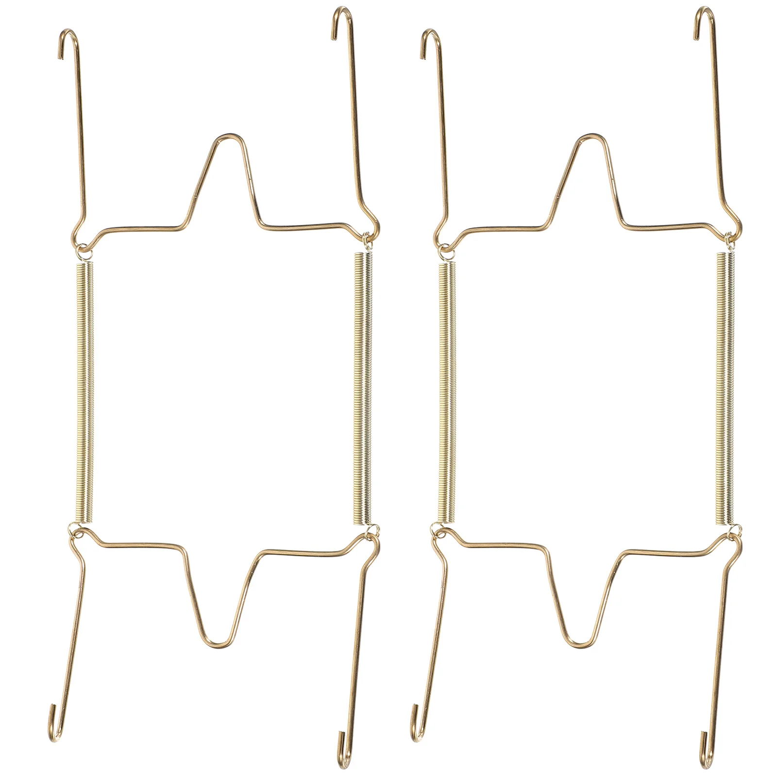 

2Pcs U shaped Spring Plate Hangers 8 Inch Hooks Kitchen Stainless Steel Dish Display Racks Metal Storage