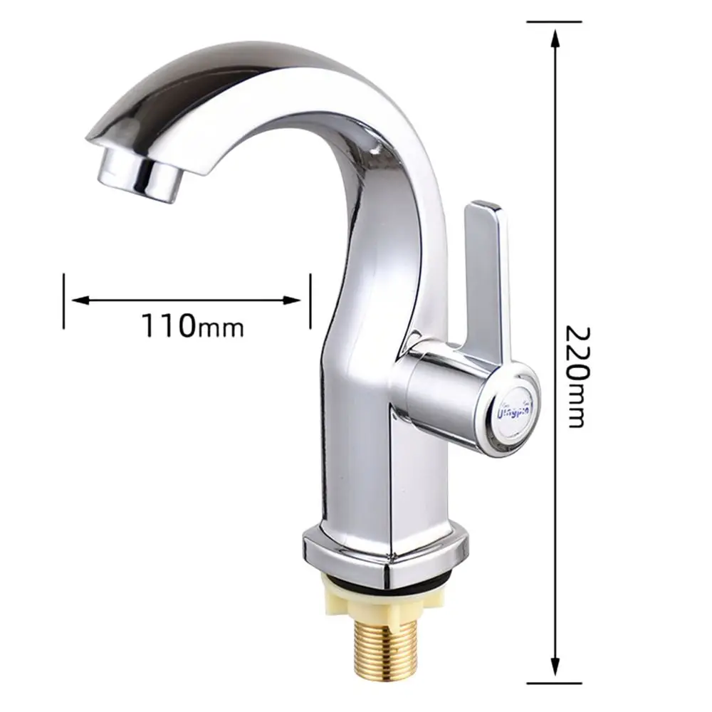 Durable Single Cold Bathroom Taps Valve Quick Open Basin Faucet Wash Sink Tap