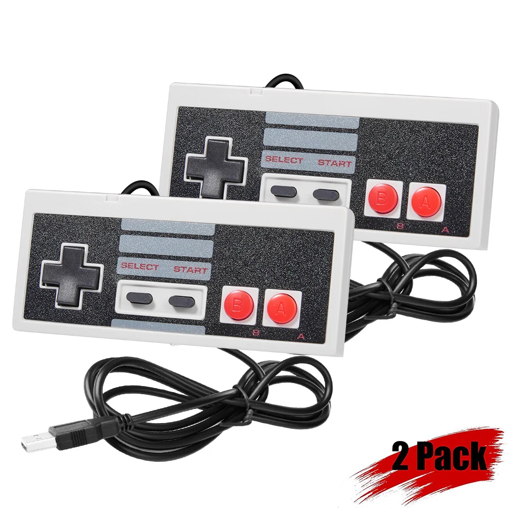 2 uds USB con cable para mando Nes para Windows Pc,Mac,Linux,Raspberry Pi,Retropie,Nes emuladores controlador Nes clásico Gamepad