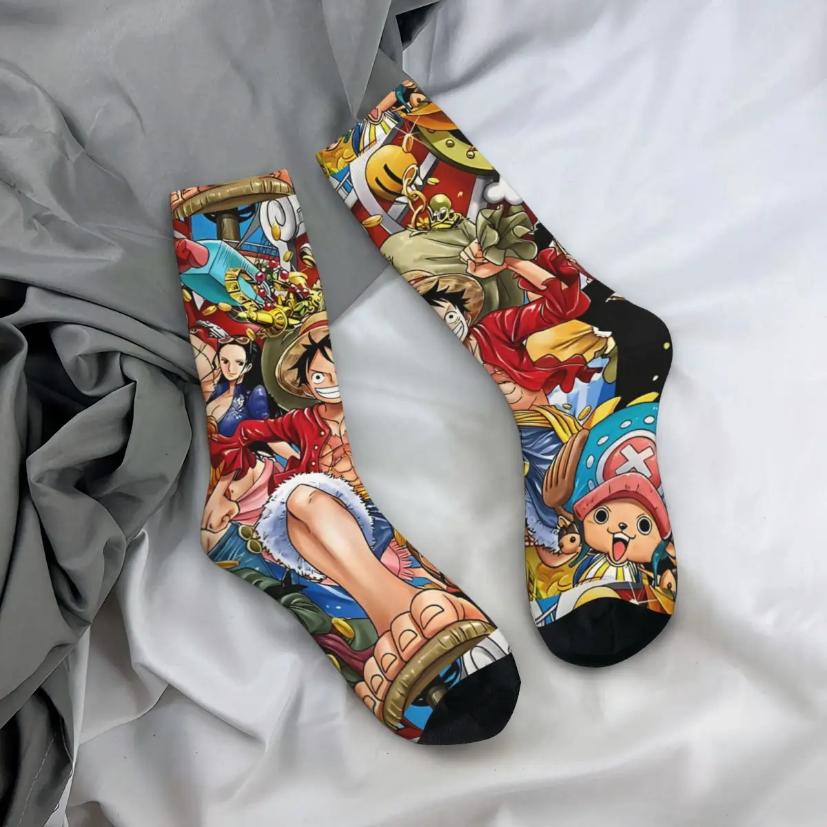 Ones Japanese Anime Stockings Couple Pieces Socks Medium Soft Novelty Socks Winter Running Anti Slip Design Socks Gift