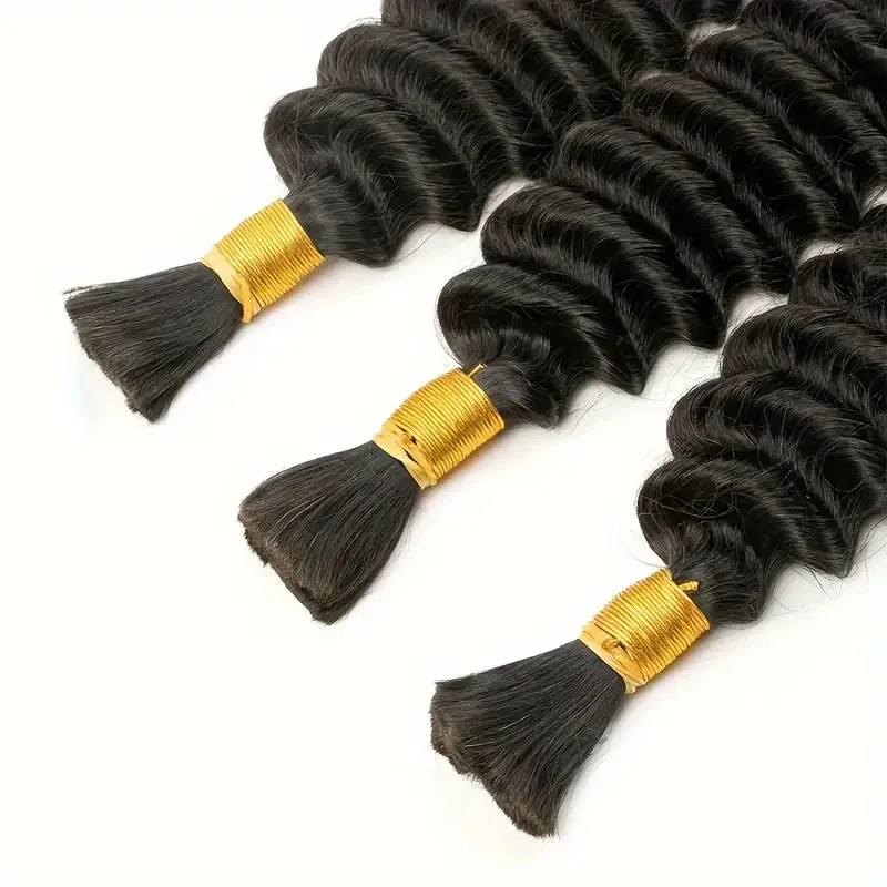 Capelli umani sfusi a onde profonde 12A per intrecciare fasci di capelli senza trama per trecce Boho estensioni dei capelli umani vergini brasiliani 95g