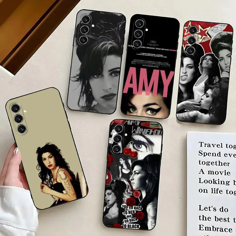 Чехол для телефона Singer A-Amy W-Winehouse для Samsung S24,21,22,23,30,Ultra,S20,Plus,Fe,Lite,Note,10,9, фотографический черный мягкий чехол