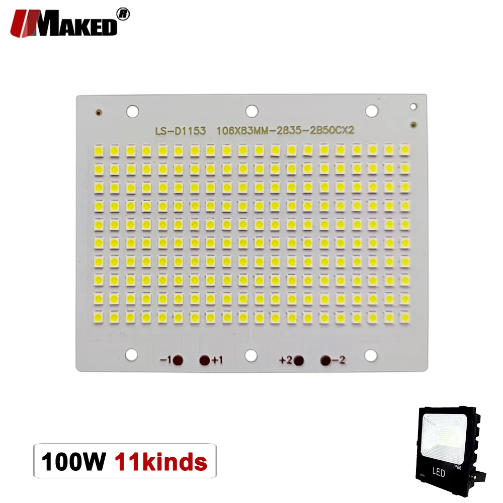 Full Power 100W LED Floodlight Plate Input DC29-42V 2*1500mA SMD 5730/2835/5054 Light Source Panel For Outdoor Lamps Replace DIY