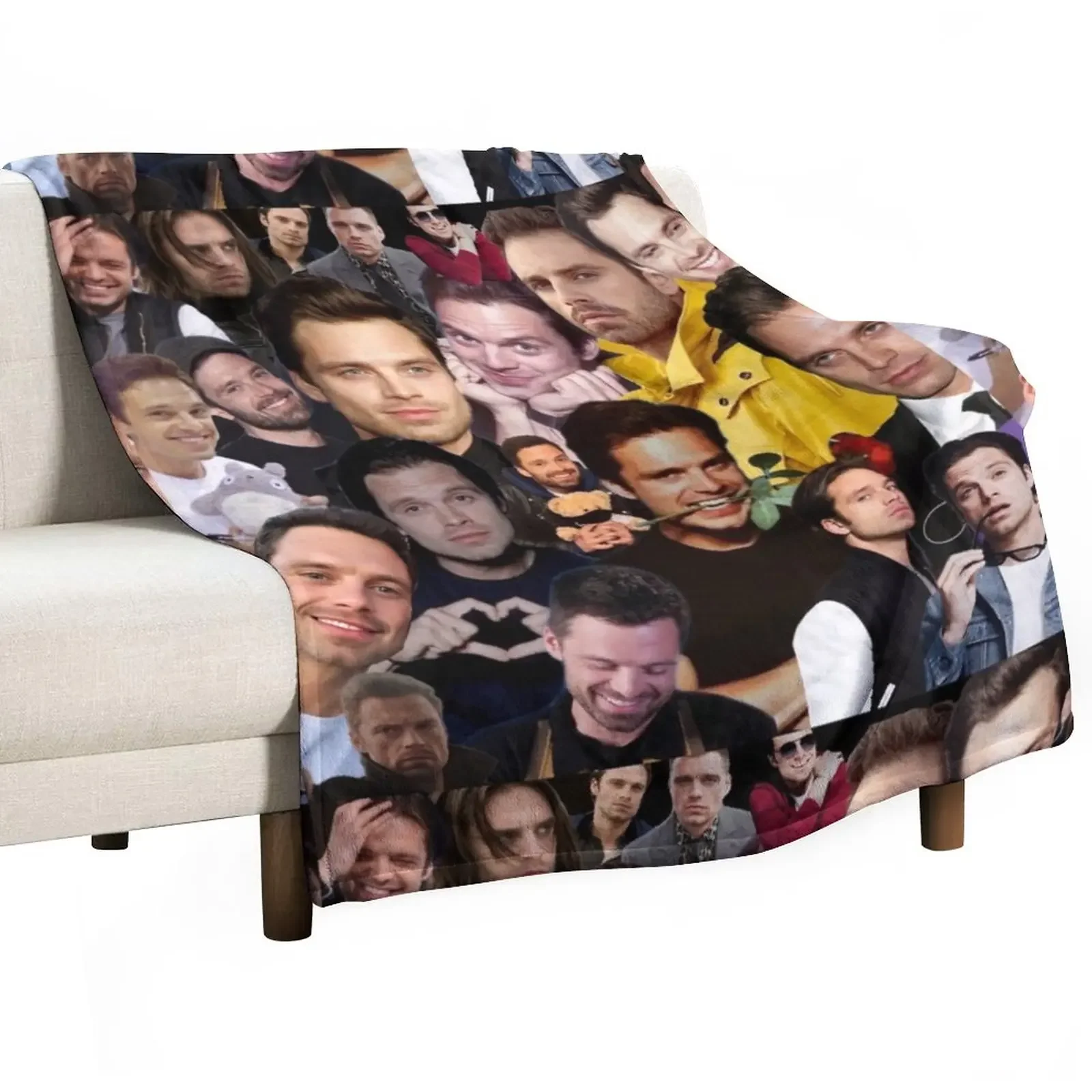 Manta peluda de collage de fotos, manta de siesta, franela, Mantas y mantas