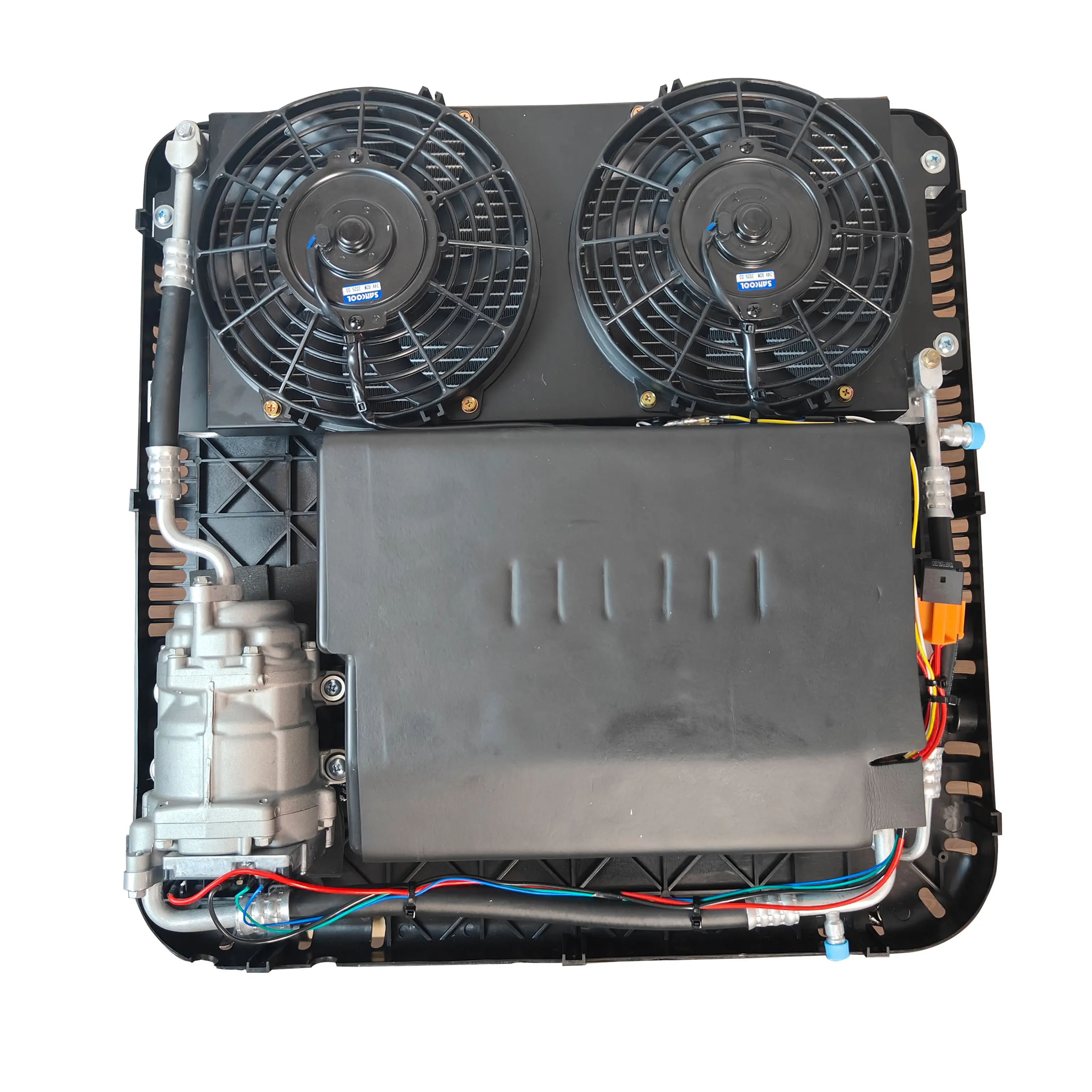 تيار مستمر 48 فولت 60 فولت 72 فولت وقوف السيارات الكهربائية 24 فولت التيار المتناوب نظام شاحنة تكييف الهواء 12 فولت مكيف الهواء لشاحنة RV سيارة #4