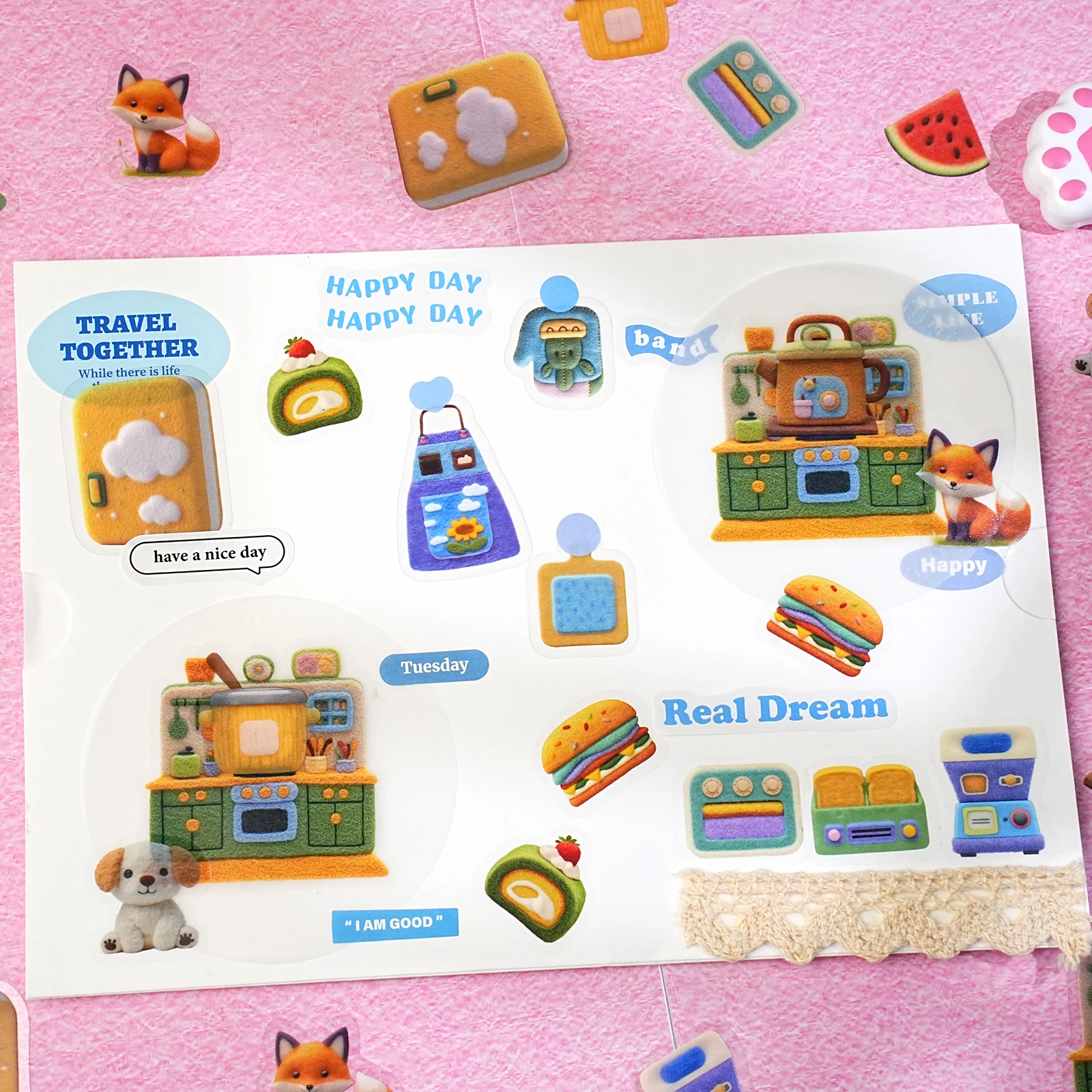 30 graziosi adesivi in feltro stile coreano per laptop, custodie per telefoni, album, bottiglie d'acqua, valigie, regali per bambini, regali di compleanno