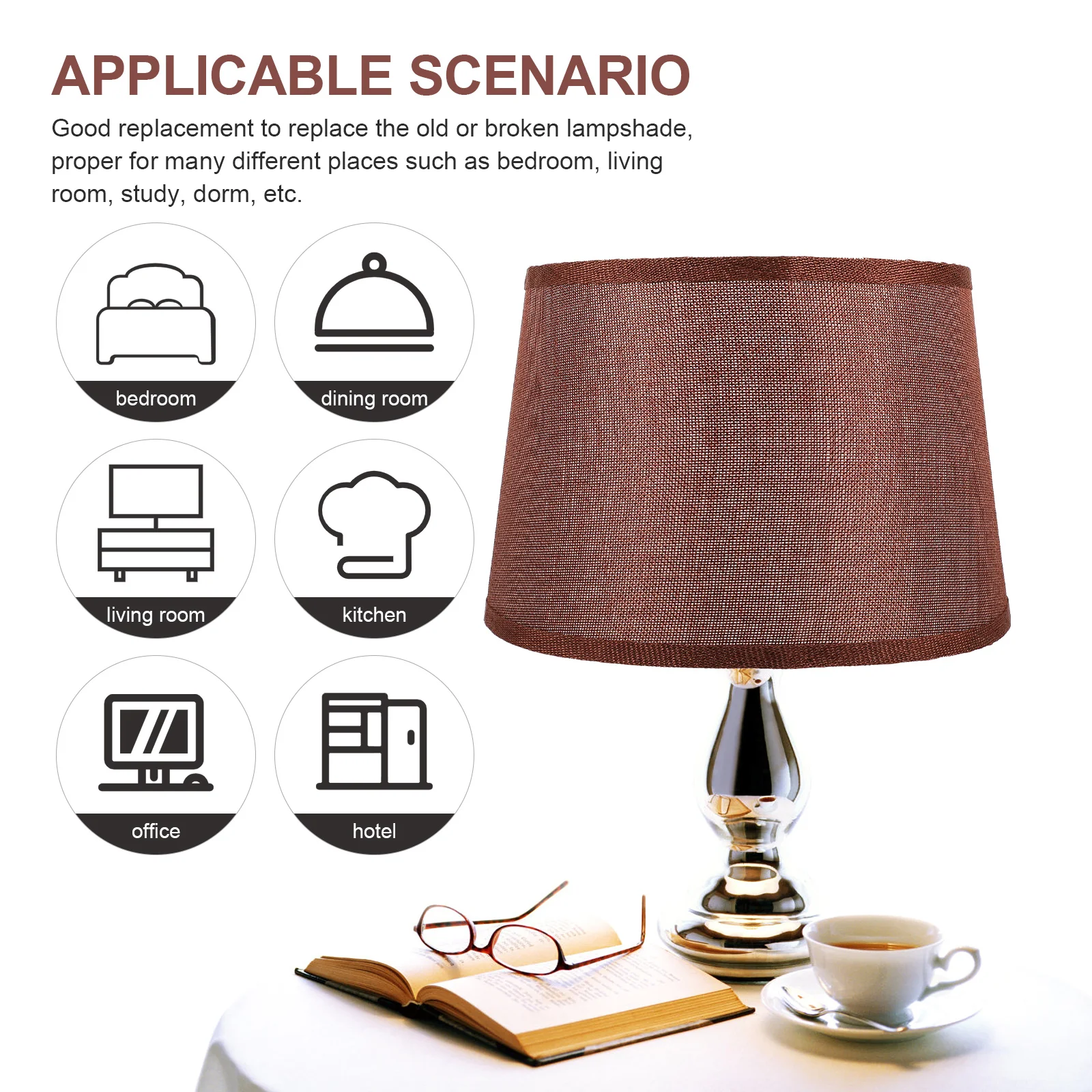 

Lampshade Replacement Coffee Vintage Cylinder Light Cover for Floor Table Lamps Decor Simple Bedside Lightshade