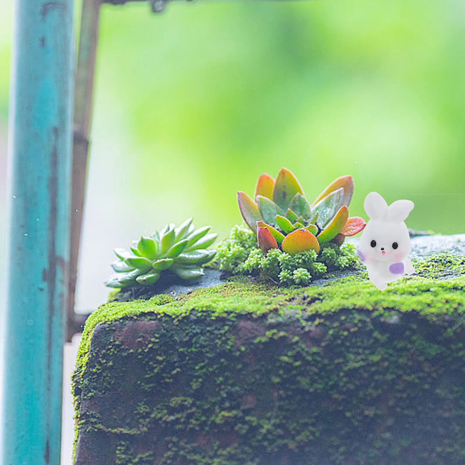 

12 Pcs Ornaments Mini Figurines Statue Resin Bunny Decorations Garden