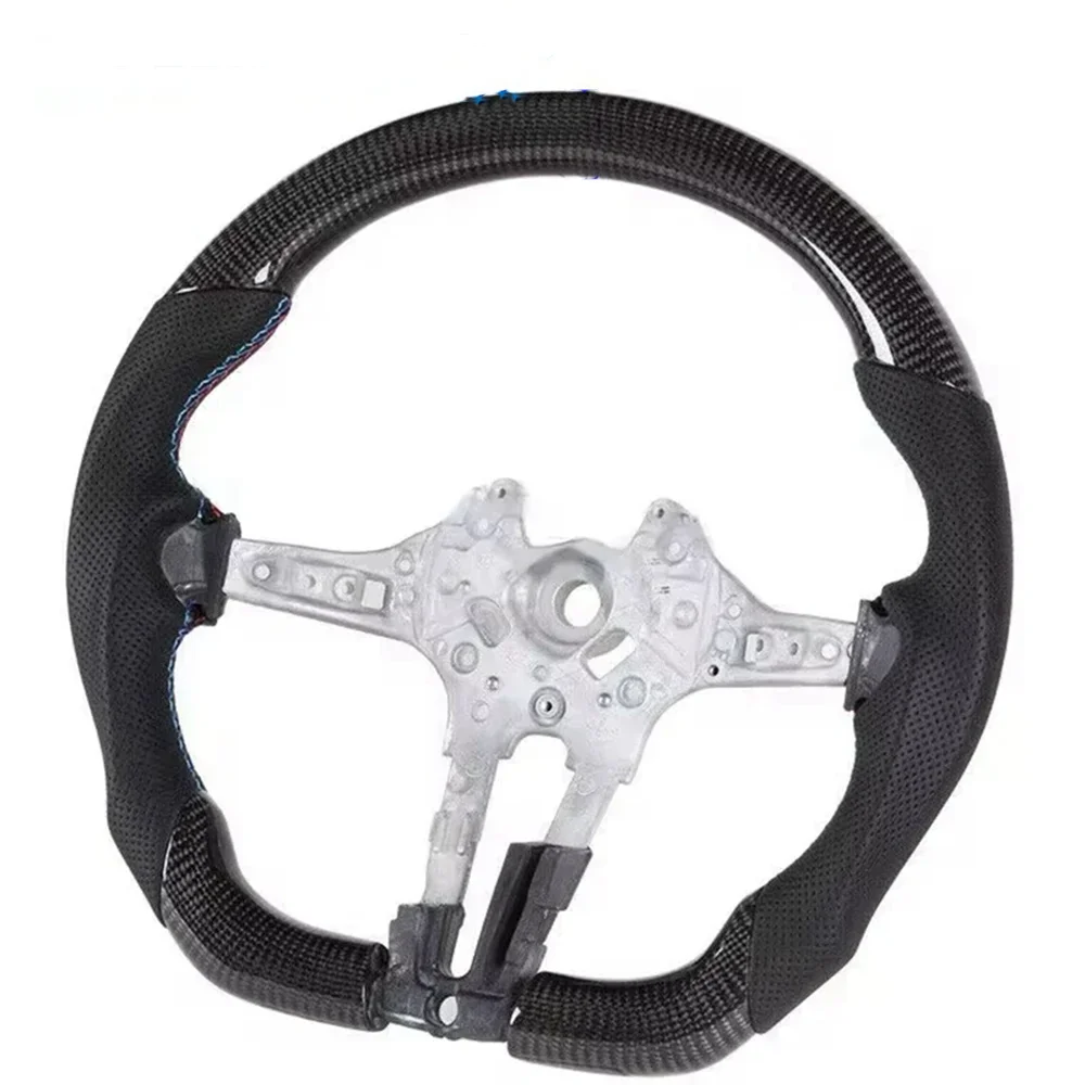 Steering Wheel Real Carbon Fiber Fit For BMW F10 F15 F20 F30 F80 F82 M2 M3 M4 M5 1-7 Series X1 X2 X3 X4 X5 X6 Shift Light Sport