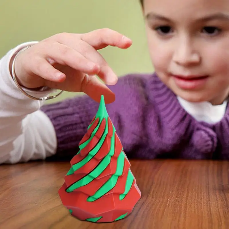 Impossible Cone Spiral Cone 3D Fidget Toys Red Green Impossible Christmas Tree 3D Printed Spiral Cone Toy For Adults Kids