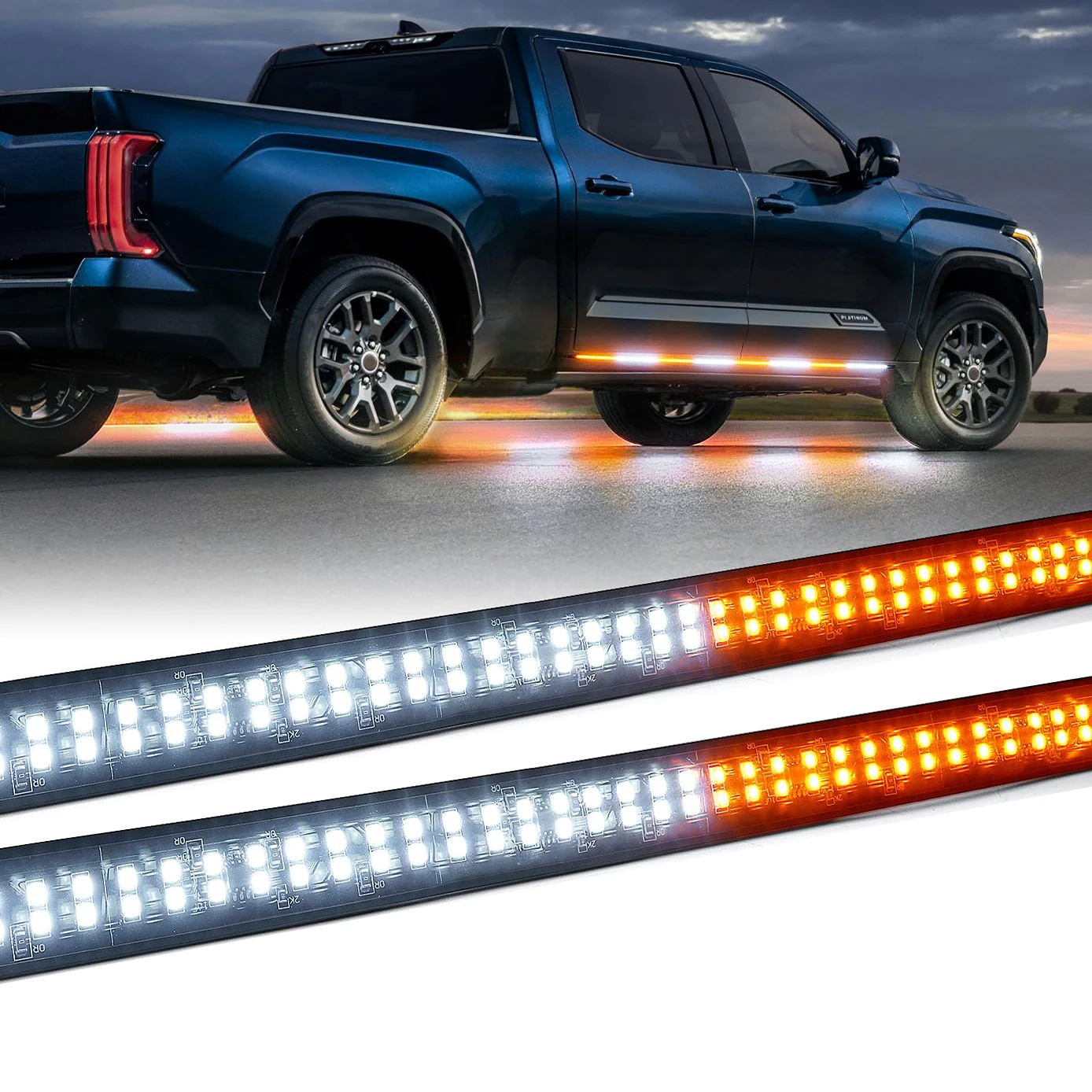 

2PCS 63 Inch Emergency Strobe Lights Strip LED Running Board Flexible Flashing Warning Safety Light Bar for Vehicles Truck Light