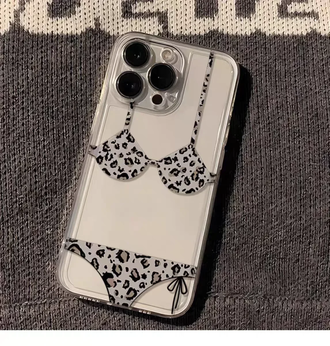 Personalized and quirky leopard print underwear suitable for iPhone16 15promax iPhone 14phone case 11 new 15 promax women 12 non