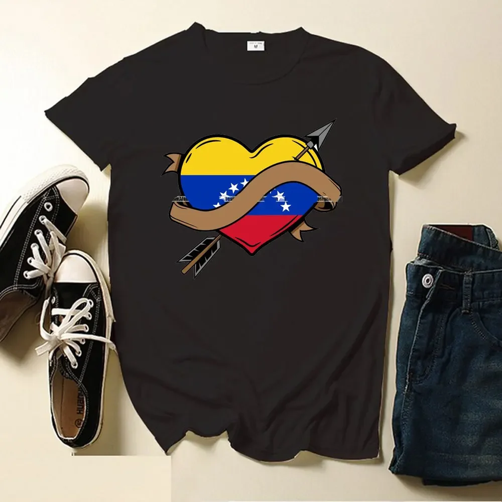 Venezuela En El Corazon Venezuelan Pride Graphic TShirts MEN WOMEN UNISEX Polyester Fibre T-shirts Fashion Women Tees Tops