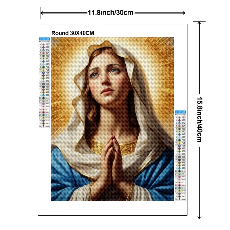 5D DIY Religious Diamond Painting Kit Our Lady Cross Embroidery Handmade Diamond Mosaic Art Gift