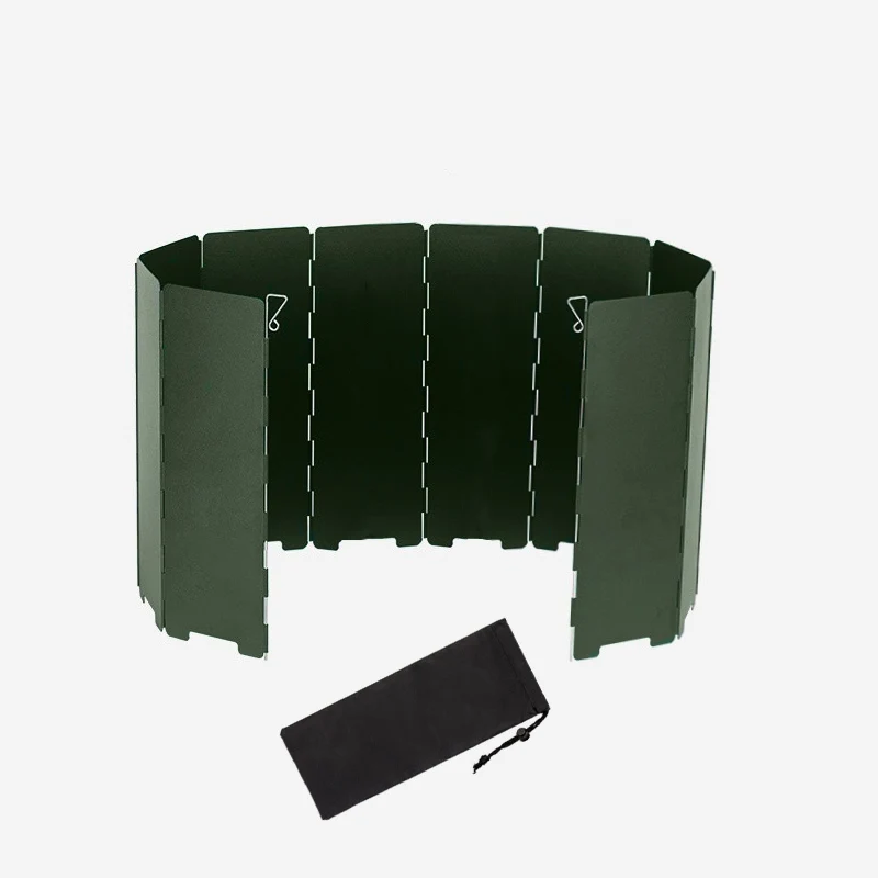 Faltbarer Campingkocher-Windschutz, 10-Platten Verdickter Windschirm mit Tragetasche für Outdoor-Camping-Kassettenkocher – Detail 5