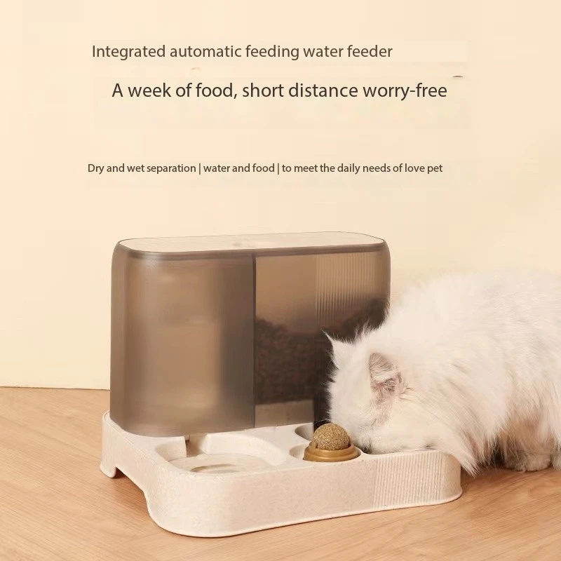 Imagem -02 - Alimentador Pet Automático e Distribuidor de Água em Armazenamento Barril Molhado e Separação Cão e Gato Food Container Água Potável Bowl